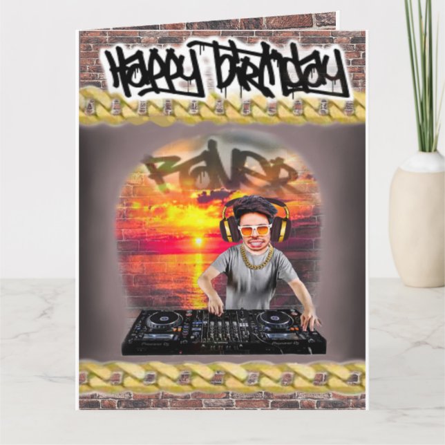 Birthday card DJ (Front)