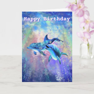 Birthday Card Dolphin Couple - Your Text