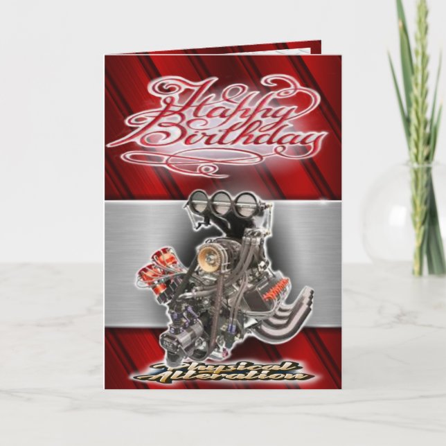 Birthday card dragster engine (Front)