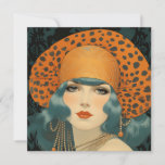 Birthday card featuring beautiful 1920s girl 