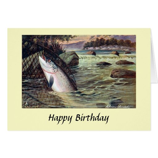 Birthday Card - Fishing - Salmon | Zazzle