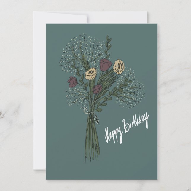 Birthday Card "Flowers" (Front)