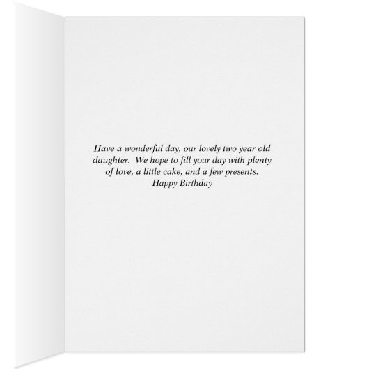 Birthday Card for 2 Year Old Daughter, Unicorn (Inside (Right))