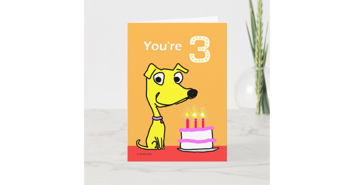 birthday card for 3 year old | Zazzle.com