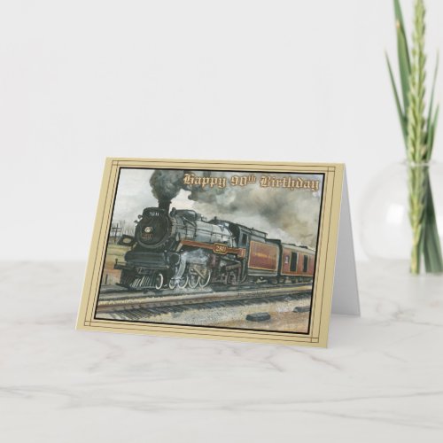 Birthday Card for 90 years with Train