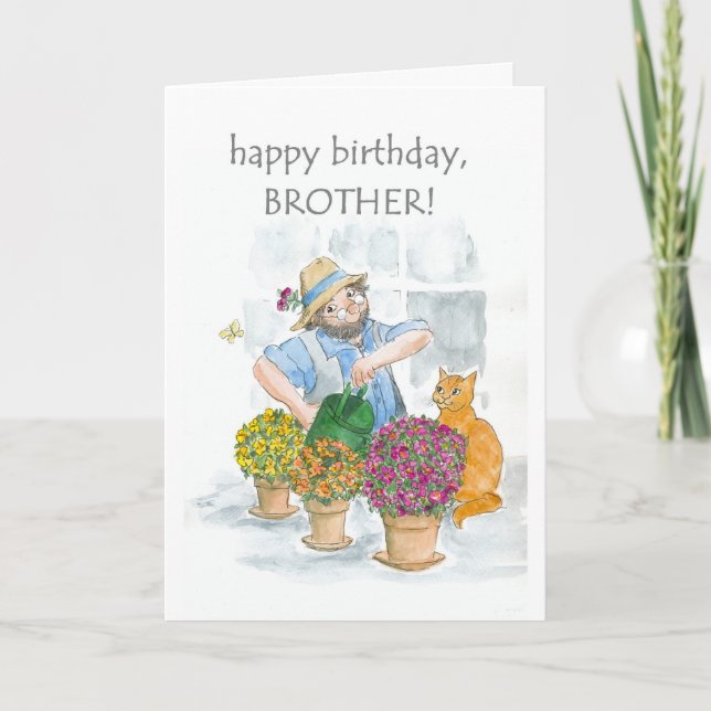 Birthday Card for a Brother - Gardening (Front)