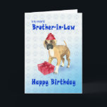 Birthday card for a brother-in-law with a puppy<br><div class="desc">A birthday card with a cute boxer puppy. What could be better for a dog-lover? This playful little pup will steal your heart! A birthday card for a brother-in-law.</div>