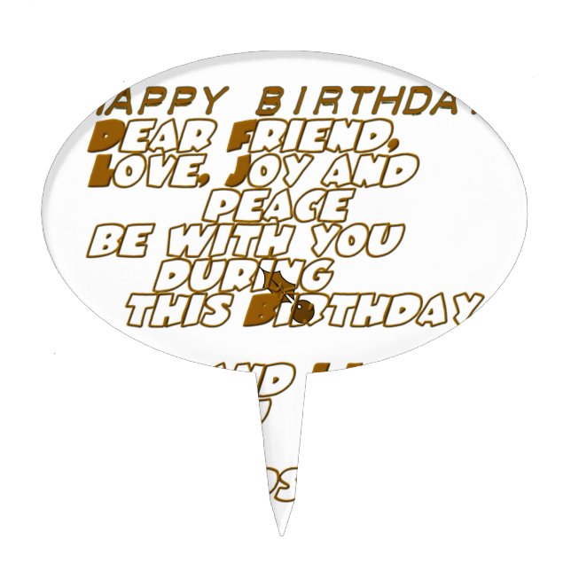 Birthday Card for a Christian Friend Cake Topper (Front)