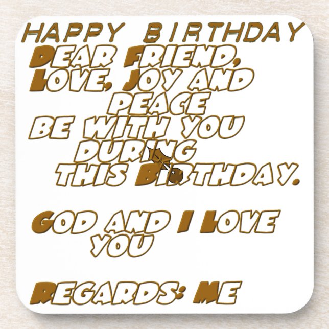 Birthday Card for a Christian Friend Coaster (Front)