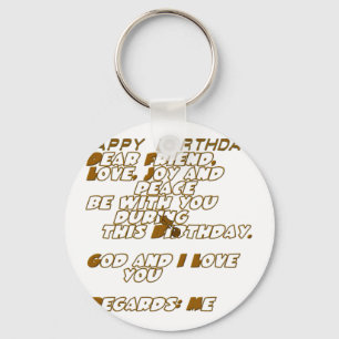 Birthday Card for a Christian Friend Keychain