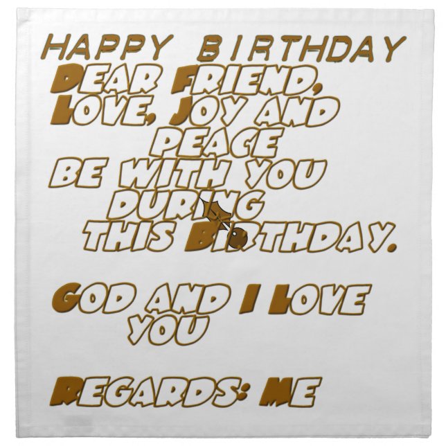 Birthday Card for a Christian Friend Napkin (Front)