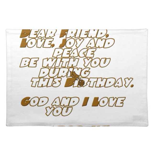 Birthday Card for a Christian Friend Placemat (Front)