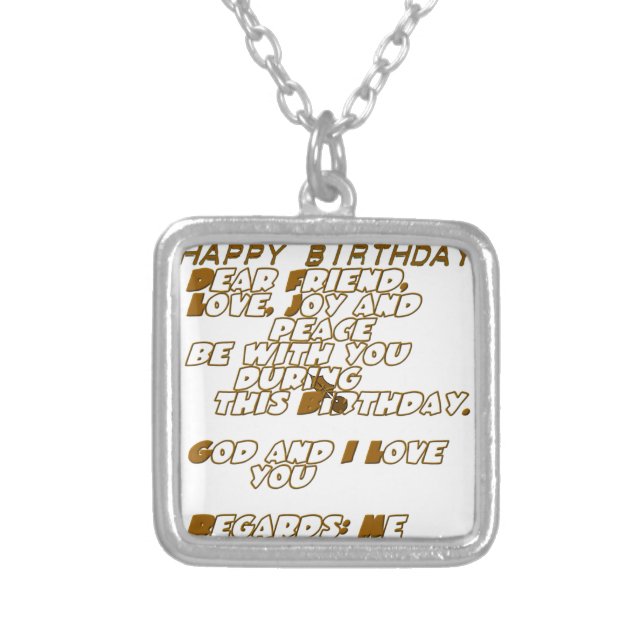 Birthday Card for a Christian Friend Silver Plated Necklace (Front)