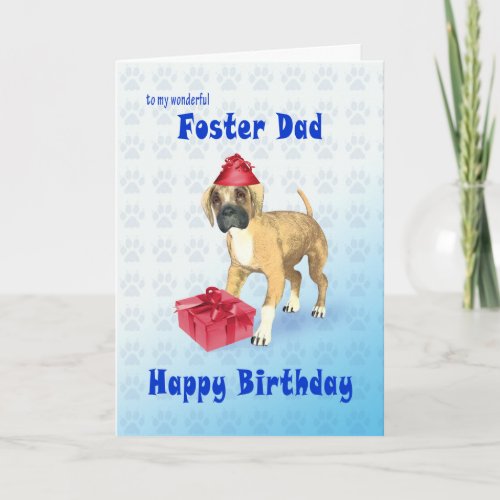 Birthday card for a foster dad with a puppy