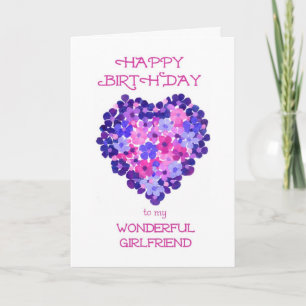 Birthday Card for a Girlfriend - Flower Power
