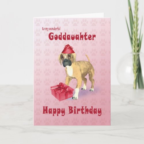 Birthday card for a goddaughter with a puppy