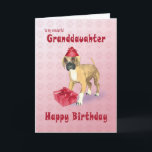 Birthday card for a granddaughter with a puppy<br><div class="desc">A birthday card with a cute boxer puppy. What could be better for a dog-lover? this playful little pup will steal your heart! A birthday card for a granddaughter.</div>