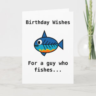  NHBGift Fisherman's Card - Minimalist Birthday Wishes Card -  Fish Birthday Greeting Card - Bday Card For Fish Lover : Office Products