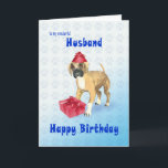Birthday card for a husband with a puppy<br><div class="desc">A birthday card with a cute boxer puppy. What could be better for a dog-lover? this playful little pup will steal your heart! A birthday card for a husband.</div>