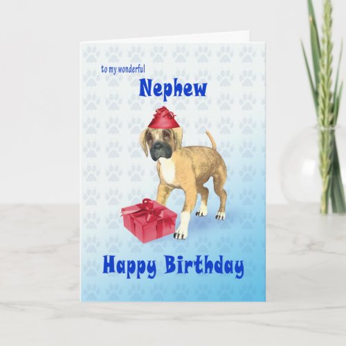 Birthday card for a nephew with a puppy