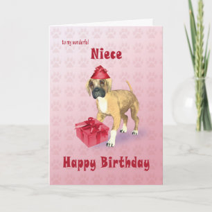 Birthday card for a niece with a puppy