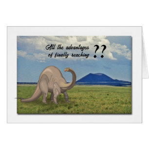 Birthday Card for a Senior - dinosaur and volcano