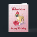 Birthday card for a sister-in-law with a puppy<br><div class="desc">A birthday card with a cute boxer puppy. What could be better for a dog-lover? this playful little pup will steal your heart! A birthday card for a sister-in-law.</div>