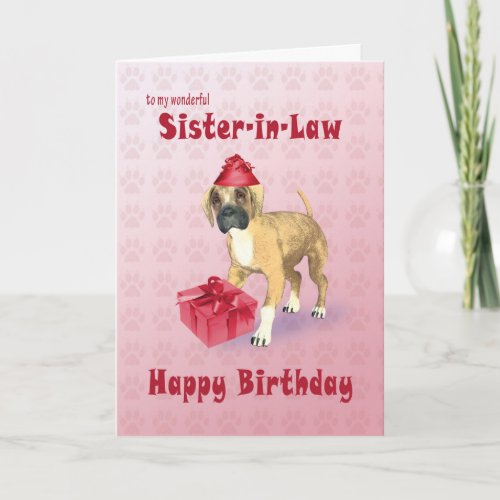 Birthday card for a sister_in_law with a puppy