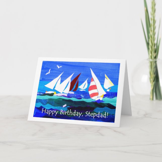 Birthday Card for a Stepfather - Sailing (Front)