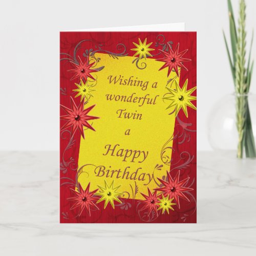 Birthday card for a twin