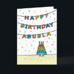 Birthday Card for Abuela<br><div class="desc">You call your grandmother Abuela,  not Grandma. (Abuela means grandmother in Spanish.) Imagine how excited Abuela will be to receive a birthday card addressed especially to her! Your abuela also will love this card's fun,  colorful design with confetti and streamers which says "Happy birthday Abuela".</div>
