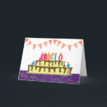 Birthday Card for Abuelo<br><div class="desc">You call your grandfather Abuelo, not Grandpa. (Abuelo means grandfather in Spanish.) Imagine how excited Abuelo will be to receive a birthday card addressed especially to him! Your abuelo also will love this card's fun, colorful design which includes Abuelo's name written as birthday candles on top of a birthday cake....</div>