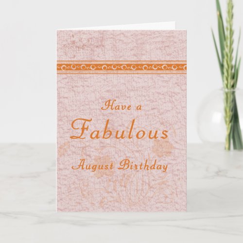 Birthday Card for Adult Born in August