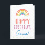 Birthday Card for Amma<br><div class="desc">You call your mother Amma, not Mom. (Amma means mother in Urdu, Hindi, Tamil, Icelandic, Malayalam, Kannada, Telugu, & Sinhalese.) Imagine how excited Amma will be to receive a birthday card addressed especially to her! Your amma also will love this card's cute, watercolor-inspired boho rainbow design that says "Happy birthday...</div>
