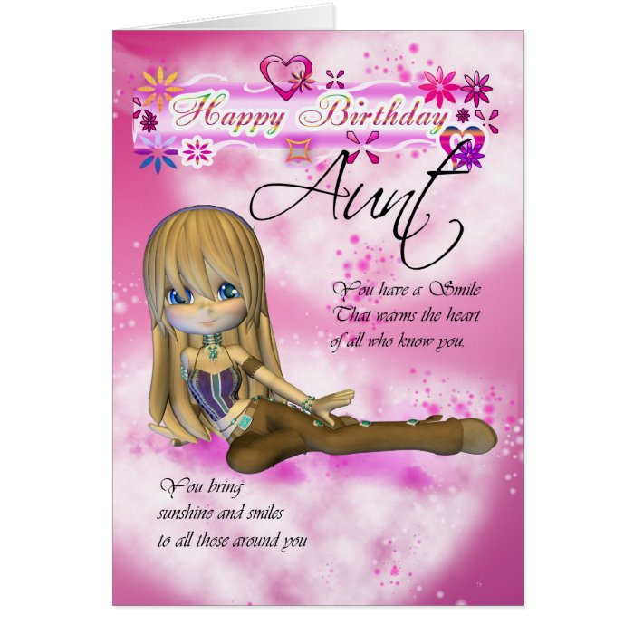 Birthday card for Aunt, Moonies Cutie Pie collecti