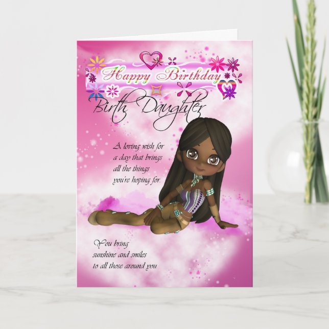 Birthday card for Birth Daughter, Moonies Cutie Pi (Front)