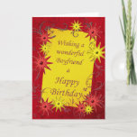 Birthday card for boyfriend<br><div class="desc">A sparkling bright birthday card with red and yellow stars. A lively card for the young at heart. A lovely birthday card for boyfriend. See all ages and relationships in my store: http://www.zazzle.com/eggznbeenz</div>
