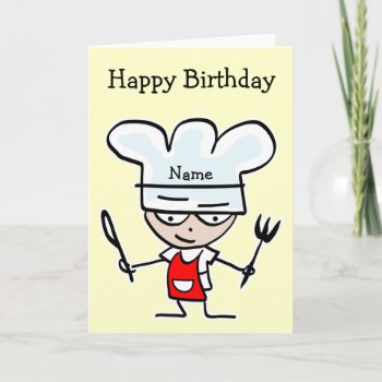 Birthday Card For Chef Or Cook - Cooking Theme by cookinggifts at Zazzle