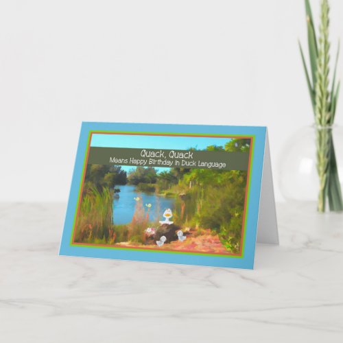 Birthday Card for Child with Duck and Story