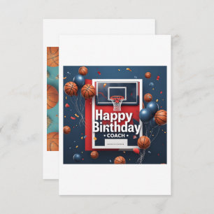 Birthday card for coach (Basketball Background)