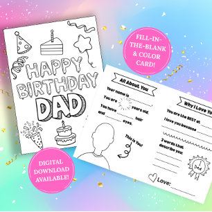 Birthday Card for Dad: Fill in the blank