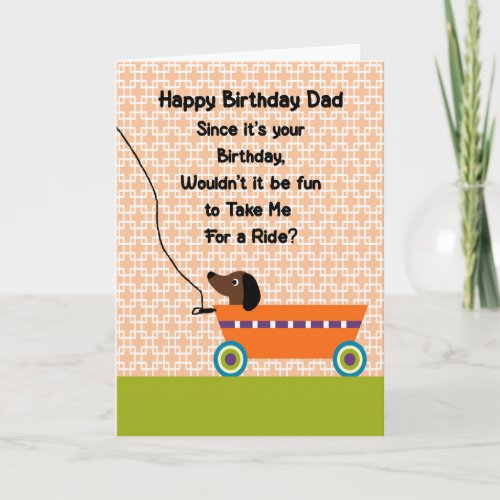 Birthday Card for Dad from Dachund