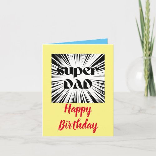 Birthday Card for Dad Superhero Theme