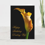Birthday card for Darling wife<br><div class="desc">A stately golden arum lily stands lit from the side . A perfect flower to convey your birthday wishes.</div>