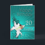 Birthday card for daughter, 20, with a lily<br><div class="desc">A pure white lily on a background of delicate scroll work. A gorgeous card for any lady.</div>