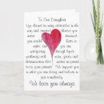 Birthday card for daughter with heart and words<br><div class="desc">Original quote and watercolor heart from my collection.</div>