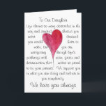 Birthday card for daughter with heart and words<br><div class="desc">Original quote and waterheart from my collection.</div>