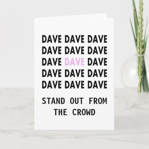 Birthday Card for DAVE Template