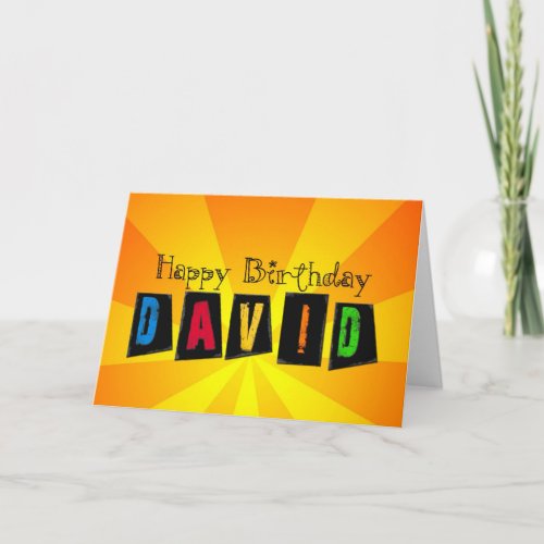 Birthday card for David