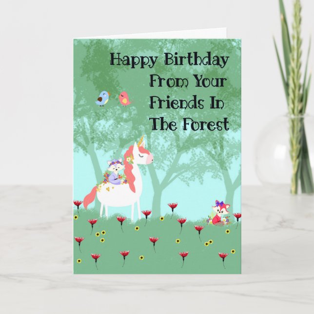 Birthday Card for Female Child Forest Friends (Front)